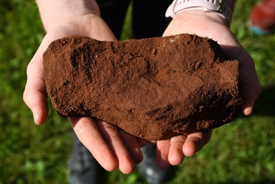 Červený pískovec ze starého lomu v Alpské Vísce 