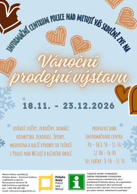 Vánoční prodejní výstava v Polici nad Metují