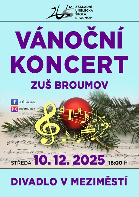 Vánoční koncert ZUŠ Broumov